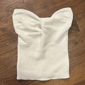 White Strapless Knit Tube Top